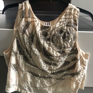 Haute Hippie beaded top EUC like new